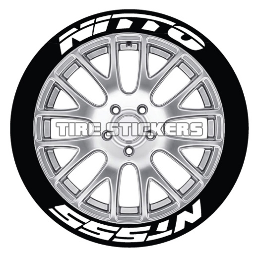 White 1.0" For 19" 20" 21" Wheels NITTO NT555 TIRE STICKER 8 decals 